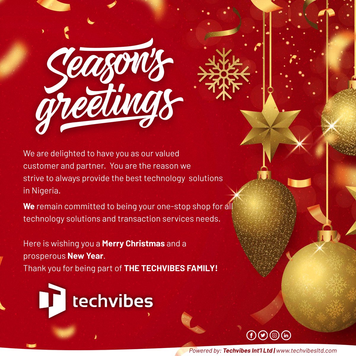 Techvibes_ltd's tweet image. May the festive code of kindness and innovation power up your holidays!
Merry Christmas.