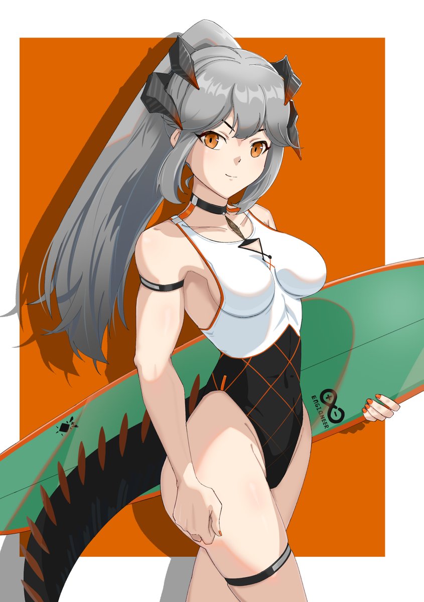 アークナイツ「海のそばのサリヤ #アークナイツ #Arknights 」|清水和也_SHIMIZU_KAZUNARIのイラスト