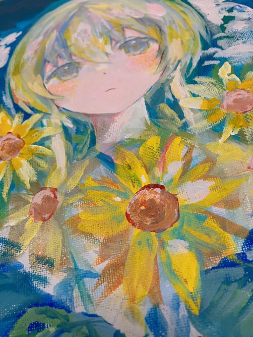 「緑色の眼 向日葵」のTwitter画像/イラスト(新着)｜2ページ目