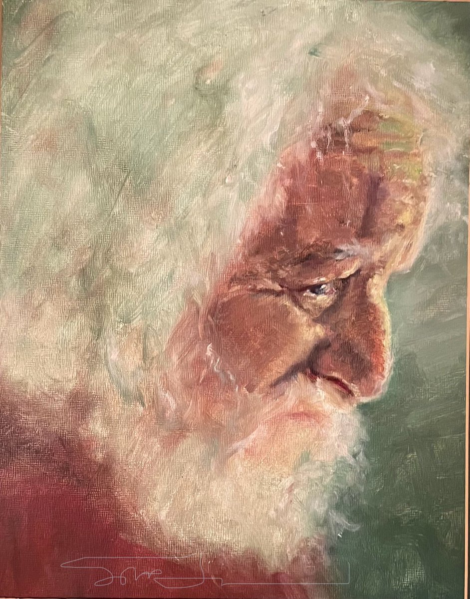 Wishing you peace, health, hope and happiness this Christmas. From one of my original paintings. Oil on canvas. #santa #fatherchristmas #stnicholas #originalart