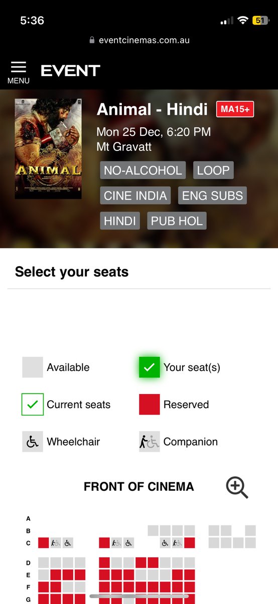 sidred2387's tweet photo. @imvangasandeep Sid from Brisbane, images for last show in Brisbane, nearly house full an hour before the show. No point in promoting the film when the product is not available to the customer for long enough. Are we having any more shows or you guys only planned for 25days of screening here? https://t.co/IvpGsTl1w7