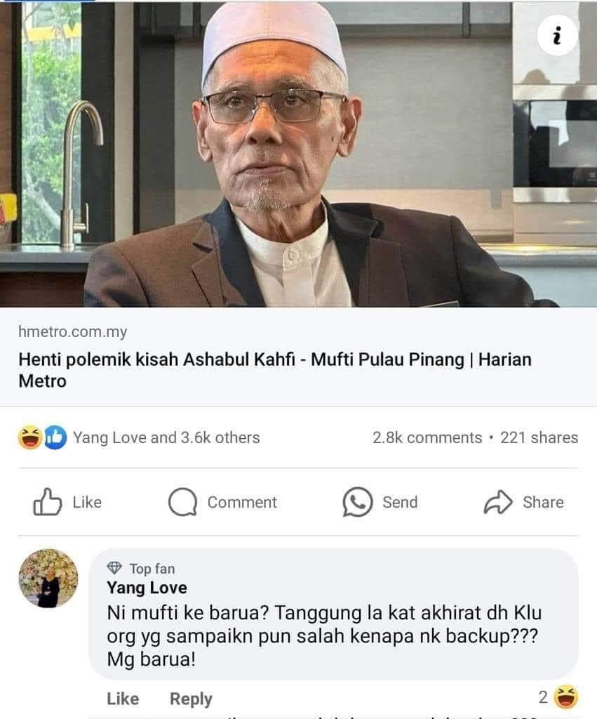 lady_bugg11's tweet photo. Perangai khawarij ni sampai mufti pon dia hina. https://t.co/MQVXynXfqs