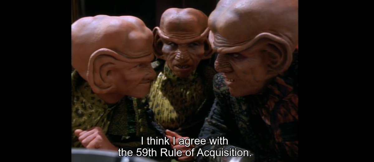 Quiteadeepdive's tweet photo. @BAK4M0N0 @PyjamasRich S02E07. Rules of Acquisition.
The 59th Rule of Acquisition. https://t.co/jiIPrLUpyC