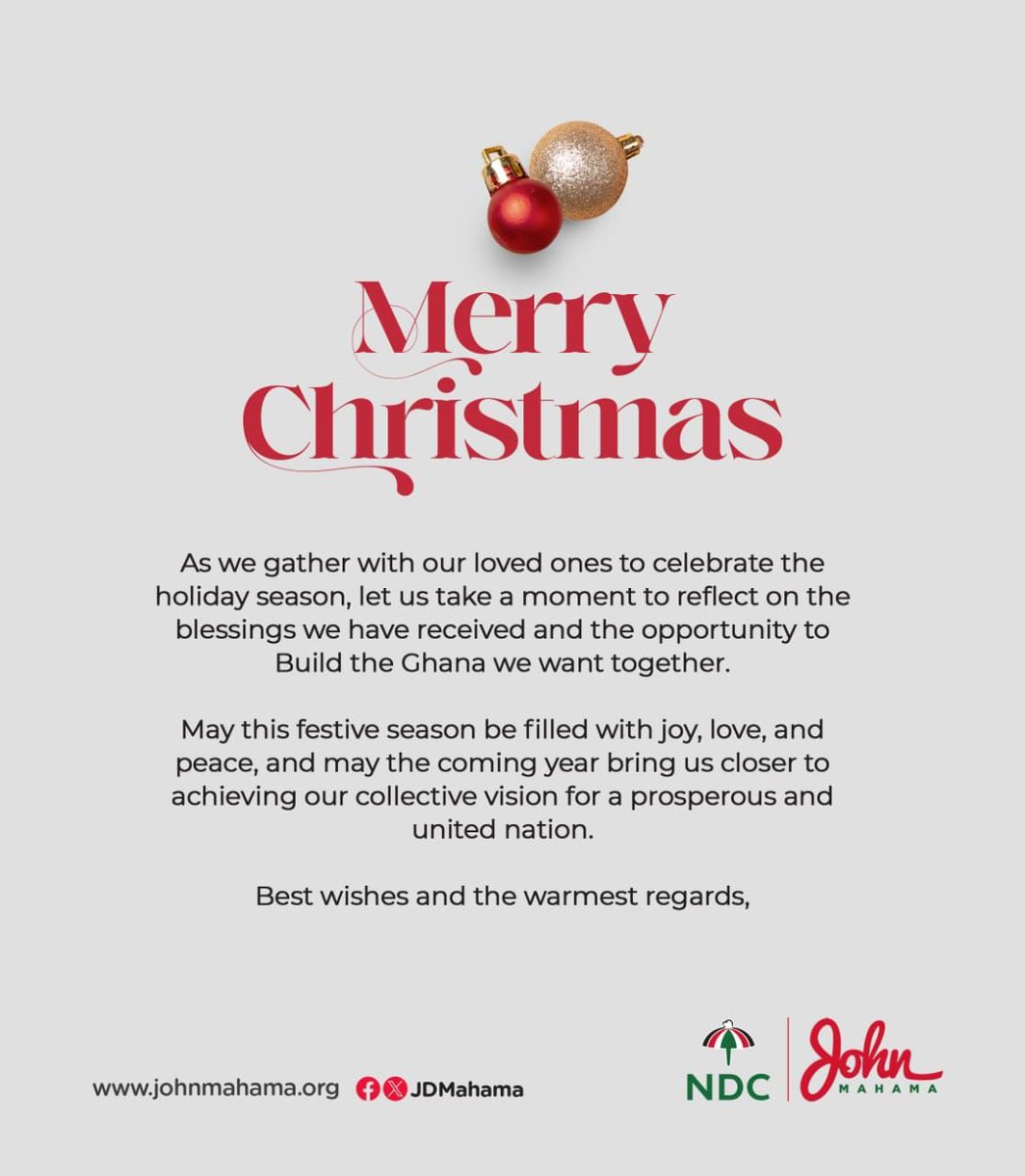 From the office of <a href="/JDMahama/">John Dramani Mahama</a>  to the entire Ghanaians and beyond. 

Cc: <a href="/SUHUYINI1/">SUHUYINI ALHASSAN</a> , <a href="/radiogold905fm/">Radio Gold 90.5FM</a>