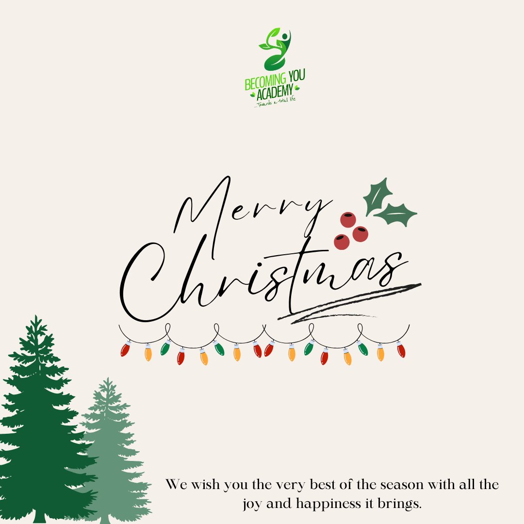 becomingyou_aca's tweet photo. Merry Christmas, dear ones! 
May your day be filled with love, laughter, and the joy of giving.
 
... Towards a total life 🌱 

#merrychristmas #SeasonsGreetings #ChristmasJoy #MerryEverything #HappyHolidays #nigeriajollof  #JingleAllTheWay #becomingyouacademy #towardsatotallife https://t.co/QWZ9qxGCDf