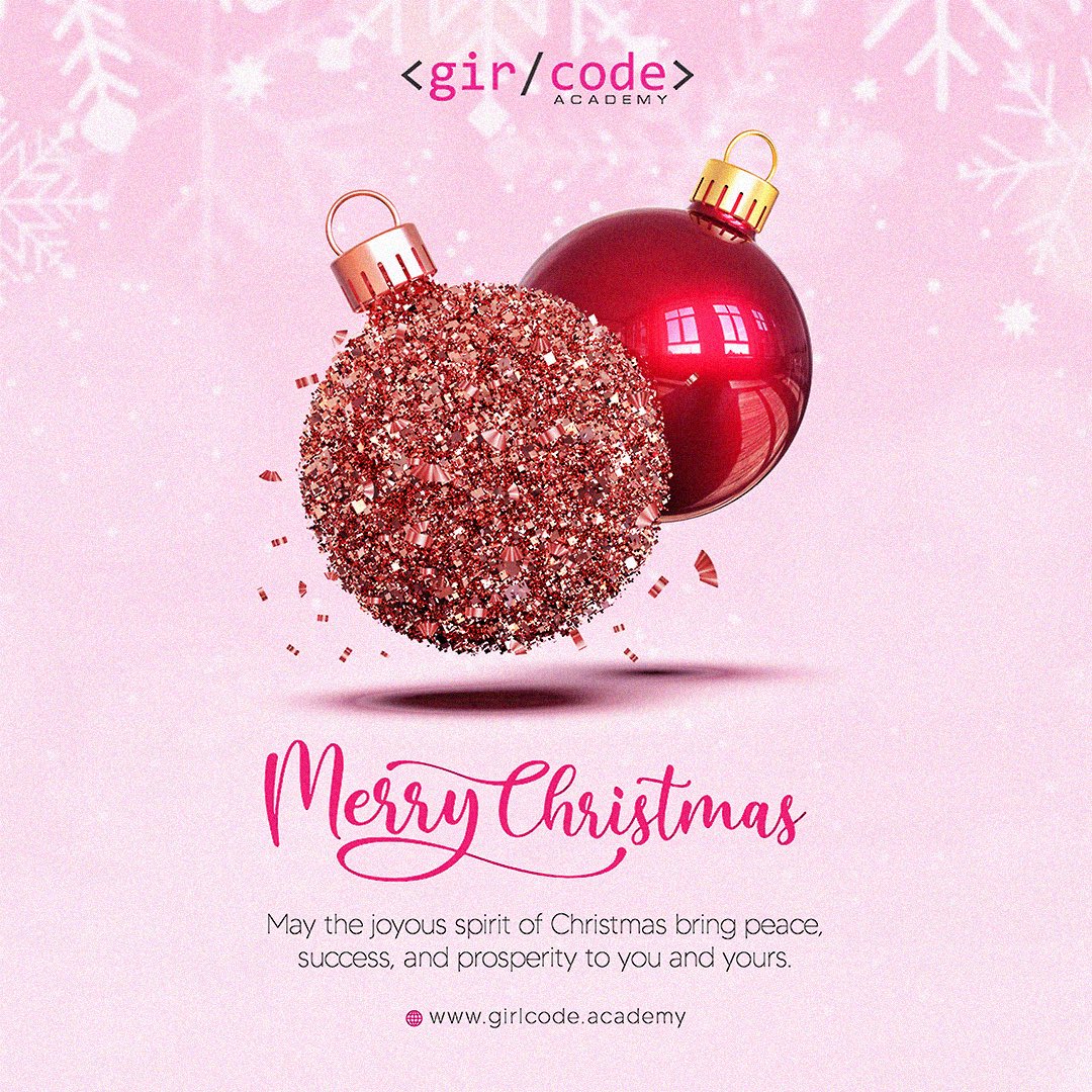 GirlCodeAcademy's tweet photo. Girlcode Academy wishes you a Christmas filled with inspiration, empowerment, and endless opportunities.

Merry Christmas and a brilliant year ahead!🎄

#merrychristmas #christmas2023 #christmasholidays https://t.co/VSBmSEnBJL