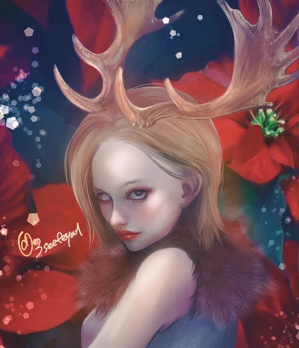 Merry Christmas!トナカイっ娘です!良い1日をお過ごしください#christmas2023 #クリスマスイラスト #イラスト 
