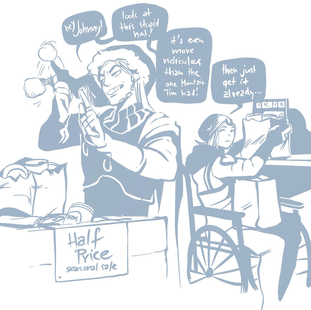 nobodye_e's tweet photo. hah, I forget this platform still exists xD Happy Holidays everyone, have some cowboys! #JJBA #steelballrun #gyjo #kthova https://t.co/CZCzDvrsHc
