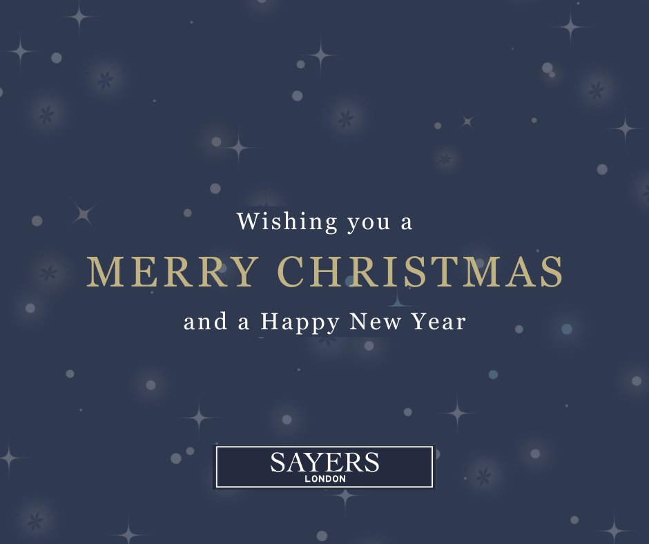 SayersLondon's tweet photo. Wishing you a very Merry Christmas and a Happy New Year, with love from all of us at Sayers London 🎄 https://t.co/o5cFw37Niv