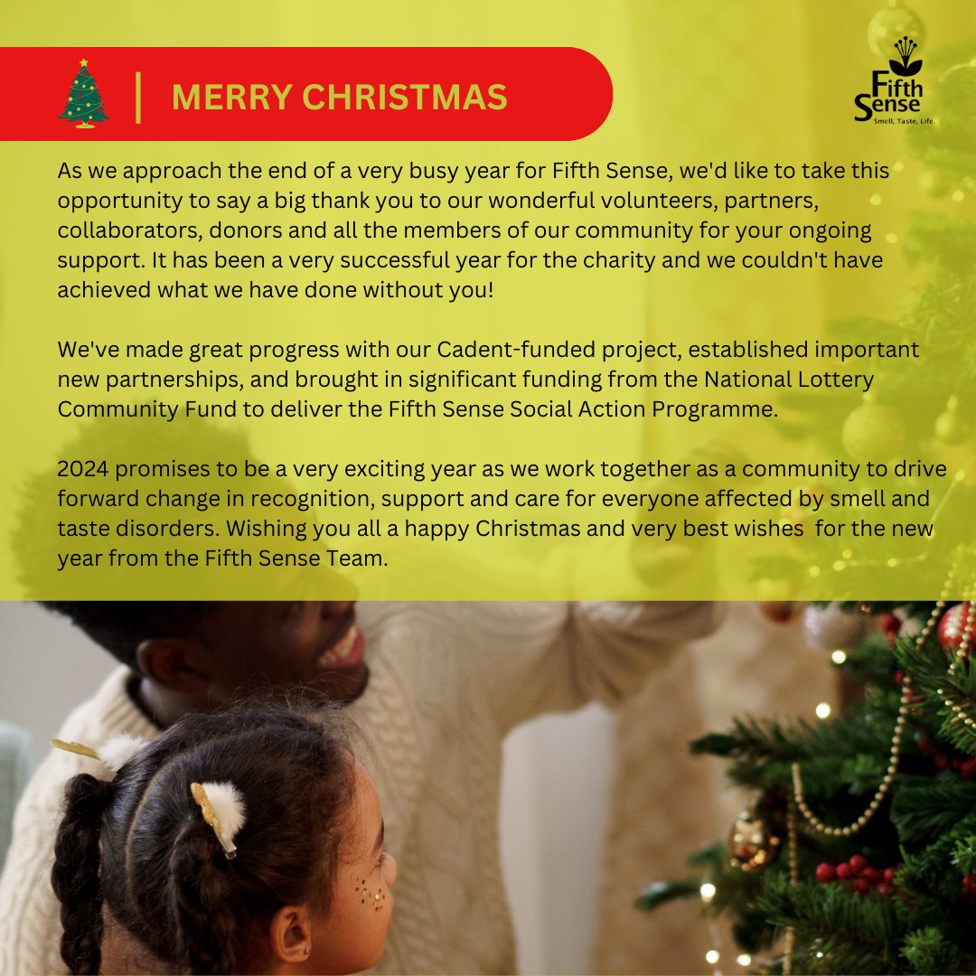 FifthSenseUK's tweet photo. Thank you to our wonderful volunteers, partners, collaborators, donors, members and supporters.
2023 has been a successful year for the charity and we couldn't have done it without you.
Happy Christmas and best wishes for 2024 from the #FifthSense Team. https://t.co/4ht6g1s9LZ