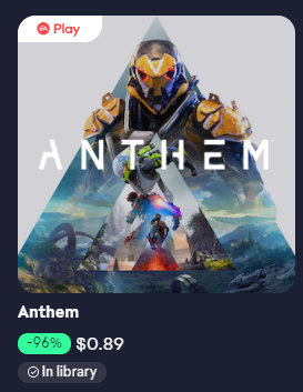 Anthem on sale for 89 cents... I've never seen a AAA title for less than $1 even if it was a flop.

#MerryChristmas