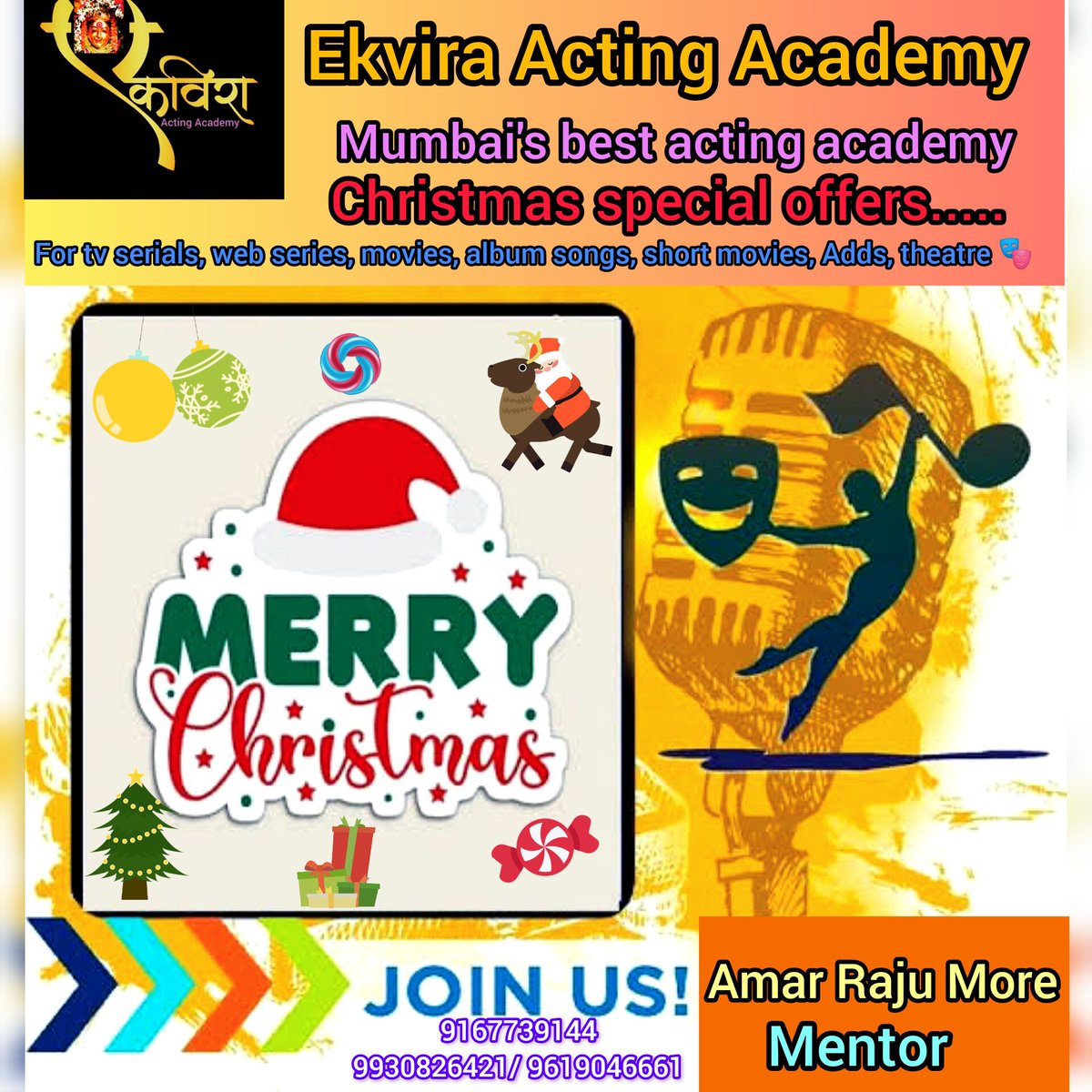 amarmore66's tweet photo. Merry Christmas ⛄ 🎁
Christmas special offers.....
Agar aapko tv serials, web series, movies, album songs, theatre 🎭,shooting line Mai career banana hai tho aaj hee hume contact kare...
9167739144/ 9930826421/ +91 96190 46661 #trending #viral #merrychristmas #christmas #newyear https://t.co/Key3ABLsKT