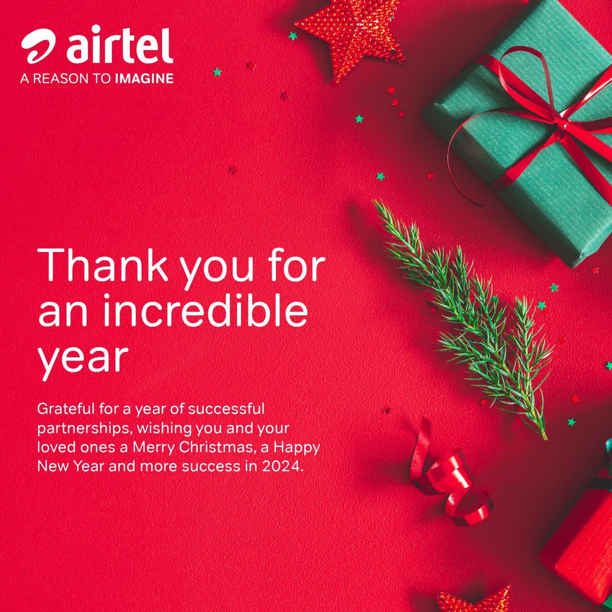 Merry Xtmas to our beautiful @Airtel_Ug users....

Wishing nothing but love ❤️ #AReasonToImagine
