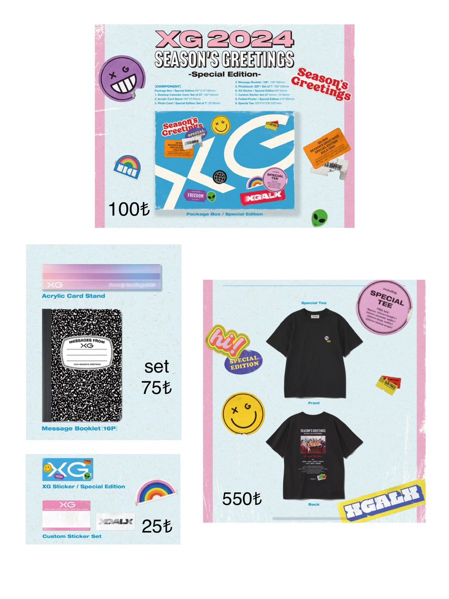 — ✧˖*° ꒰ xg seasons greetings go ꒱
• fiyatlar üstlerinde yazıyor, iki set şeklinde açtım ment’e boş üyeleri ekliyorum
• rt alabilirsem çok sevinirimm 

[bir üye seti 230₺]
— 2 pc, 1 üye coverlı pb, 4 adet üyenin postcard’ı 

<a href="/xgsatistakas/">xg satış & takas</a> <a href="/pctradetr/">PC SATIŞ & TAKAS TR</a> <a href="/ggtakassatis/">꒰ gg ꒱ takas | satış</a>