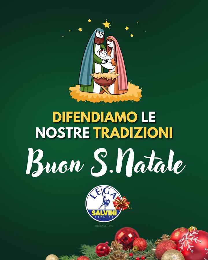 Lega_Senato's tweet photo. Buon S.Natale. Difendiamo le nostre tradizioni! #natale #tradizioni #legasenato https://t.co/G7oUUSai2A