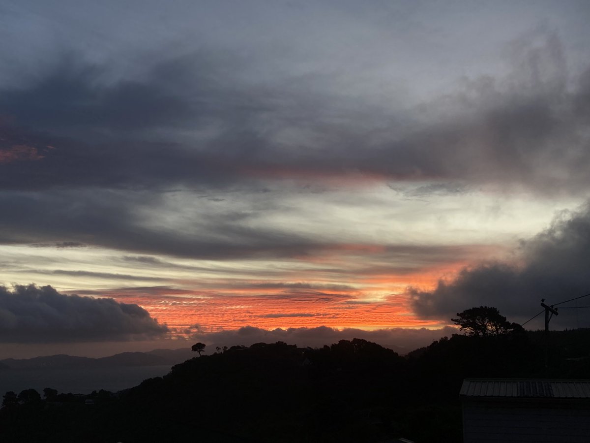 Better than Christmas movies on the TV. Good music and a stunning sunset. 😊