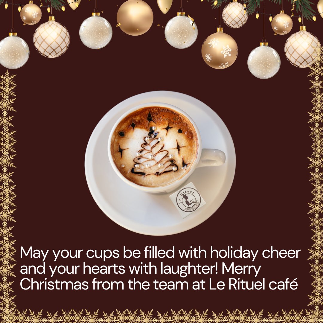 lerituelcafe's tweet photo. Merry Christmas, warm wishes and festive joy to all.#MerryChrismas #HappyHolidays 🎄🎁 https://t.co/BdDp9hWmRs