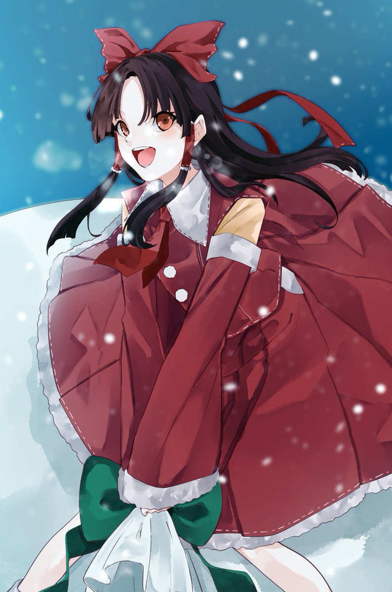 博麗霊夢 「メリークリスマス的なの!! 」|島根 件@skeb⭕️ご依頼🔺のイラスト