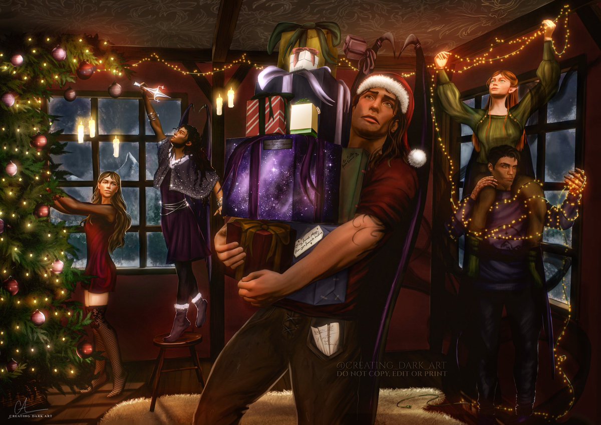 creatingdarkart's tweet photo. ✨🎄Merry Christmas Everyone! 🎄✨
Hope you have a lovely day with friends and family. Enjoy this Acotar Christmas piece I did! #MerryChristmas #acotar https://t.co/ZBfTlKSbRI