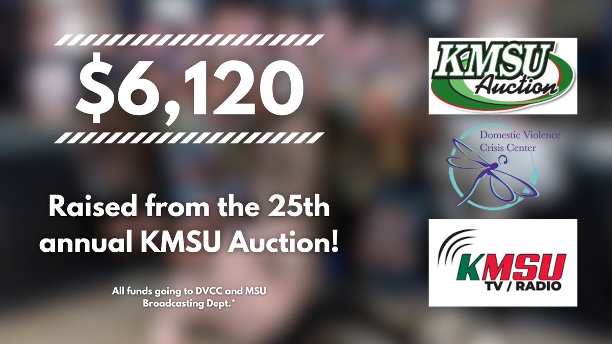 kmsutvradio's tweet photo. What a fantastic turnout for the 25th anniversary of the KMSU Auction!

Proceeds will go to support the MSU Professional Communication department, with a portion going to the Domestic Violence Crisis Center. https://t.co/k8t8AVFK44