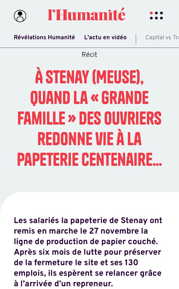 smith51_a's tweet photo. 🎄C’est #Noel : gloire et salut aux ouvriers de la papeterie de #Stenay en #Meuse.
👉Pour les connaitre, ils se sont battus dans l’unité #Cgt #Fo pour défendre LEUR usine face aux plans sociaux ✊
📽️Article + vidéo @humanite_fr
https://t.co/v7nG9m3iOP
https://t.co/VxLBZhayk9 https://t.co/Or613cRAG3