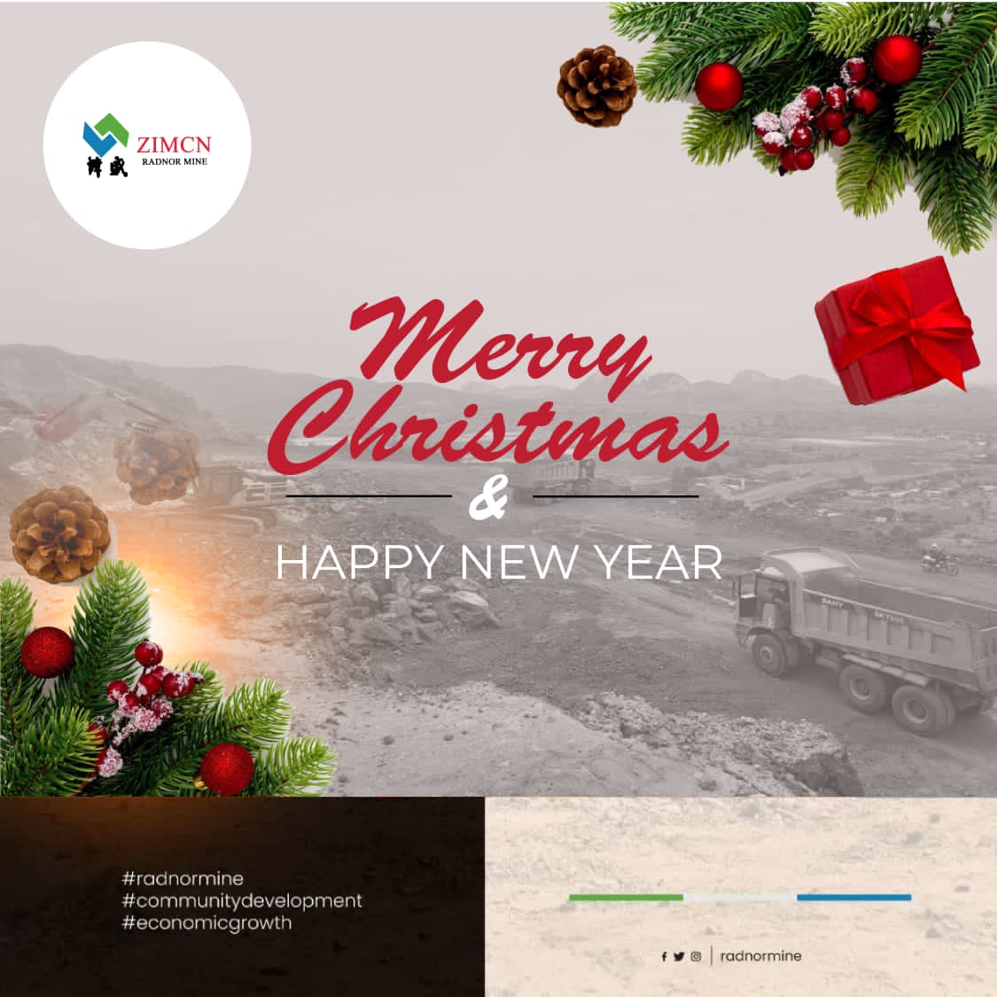 Season's Greetings from all of us at Radnor Mine. Merry Christmas and a Happy New Year. Remember to stay safe. No drinking and driving. #radnormine #radnorminecares #economicgrowth #communitydevelopment @EsteemComms @IdeasZaka @Mavhure @takemorem1 @ZimTreasury @MinistryMines