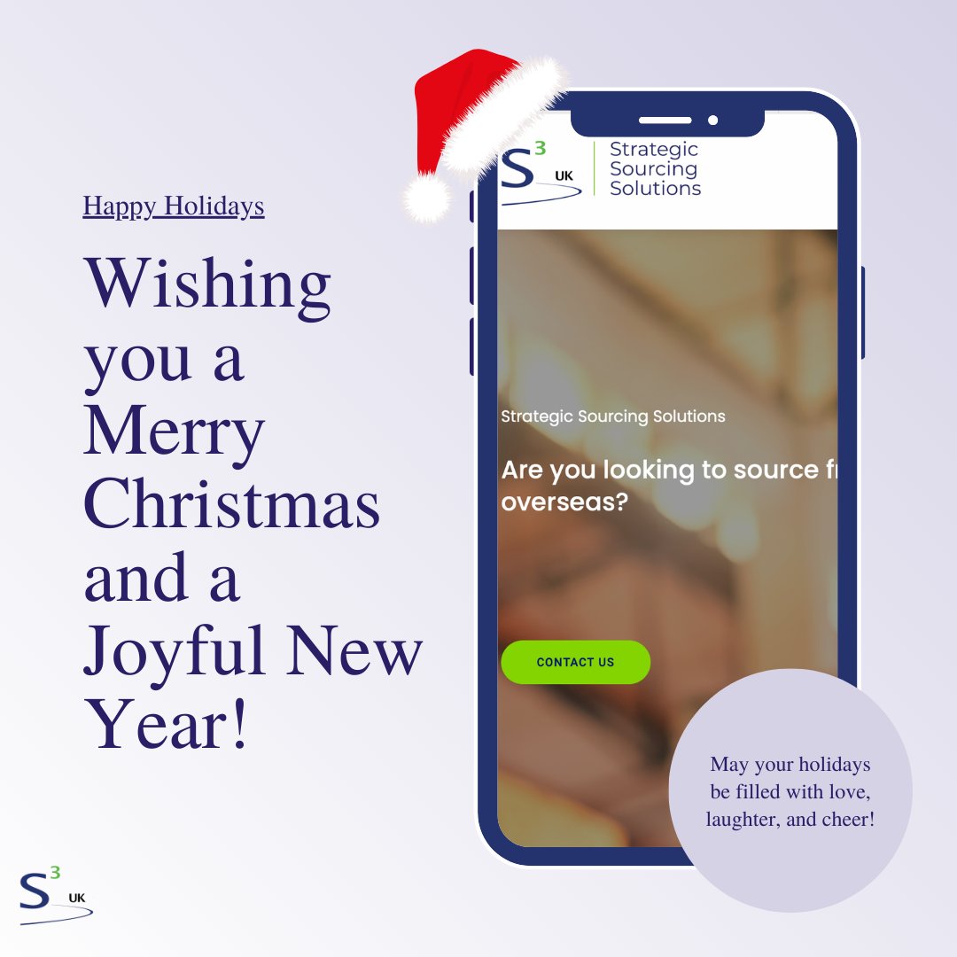 S3UKCOM's tweet photo. Wishing You a Merry Christmas and Joyful Holidays!

This Christmas, may your days be filled with warmth, laughter, and the magic of the season. 

Embrace the joy of the season! Merry Christmas! 

#SourcingSolutions #GlobalSourcing #S3 https://t.co/MQo78YSvz6