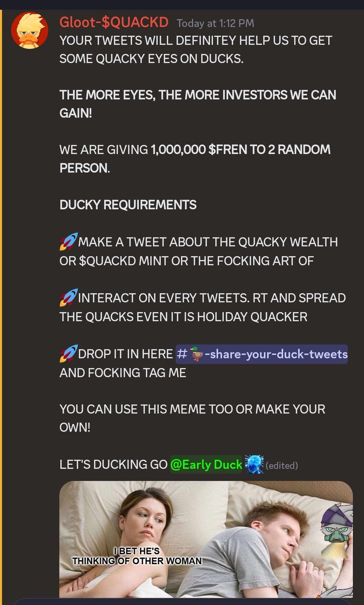 Henz_AA's tweet photo. Merry Christmas duckd fam
Let's go Quack Quack wealth @wrduckd
New giveaway for meme 1M $Fren
#DUCKD #Fren #QUACKD
#CNFTCommunity https://t.co/jJNWj0uD31