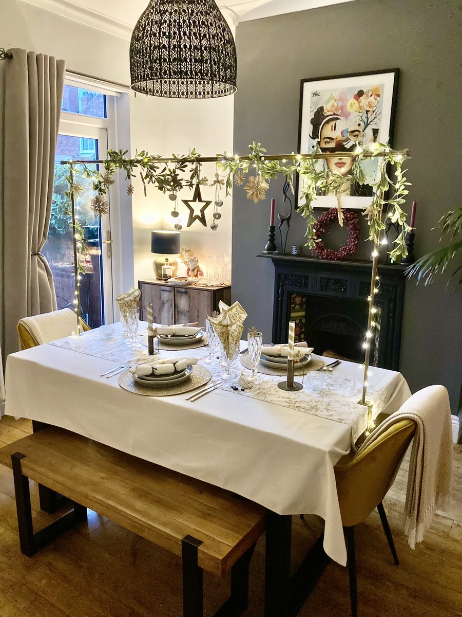 calum_hull's tweet photo. Our little table for three is set - first Christmas apart from my family in the North West for 30 years! Now for a crisp morning walk in East Yorkshire. Merry Christmas one and all 😇. https://t.co/VWoZ4iqOPI