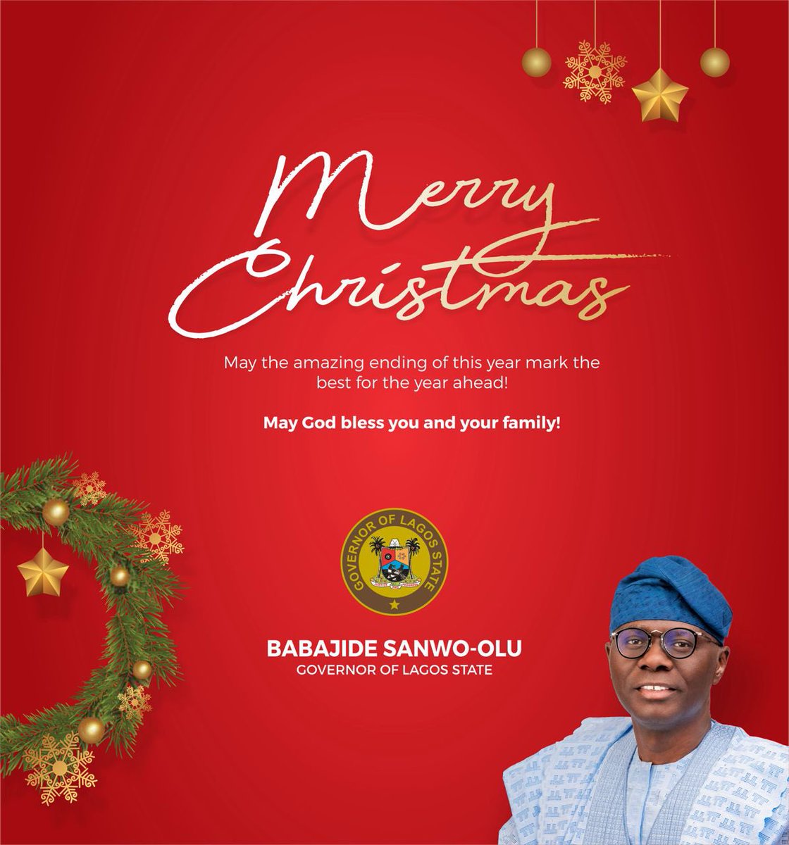 As we celebrate Christmas, I extend my warmest wishes to every Lagosian and Nigerian, especially Christians. Let's remember the true essence of this season - reflecting on the birth of Jesus and spreading kindness and generosity. This Christmas, I urge everyone to live in…
