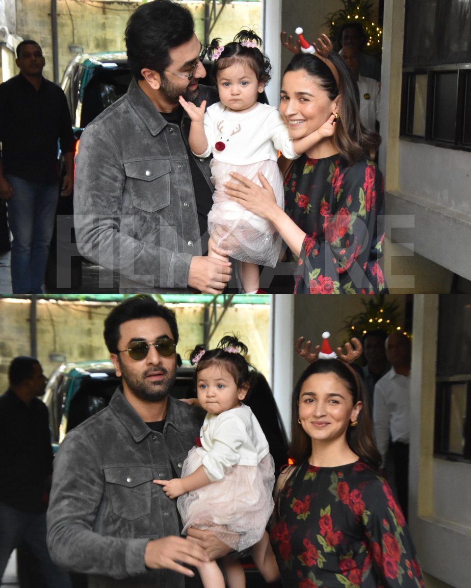 #AliaBhatt and #RanbirKapoor step out for the Kapoor's christmas lunch with their daughter Raha Kapoor and the internet can't keep calm! ❤️