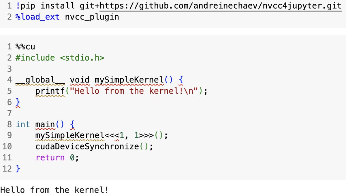 Cuda kernels in google colab!