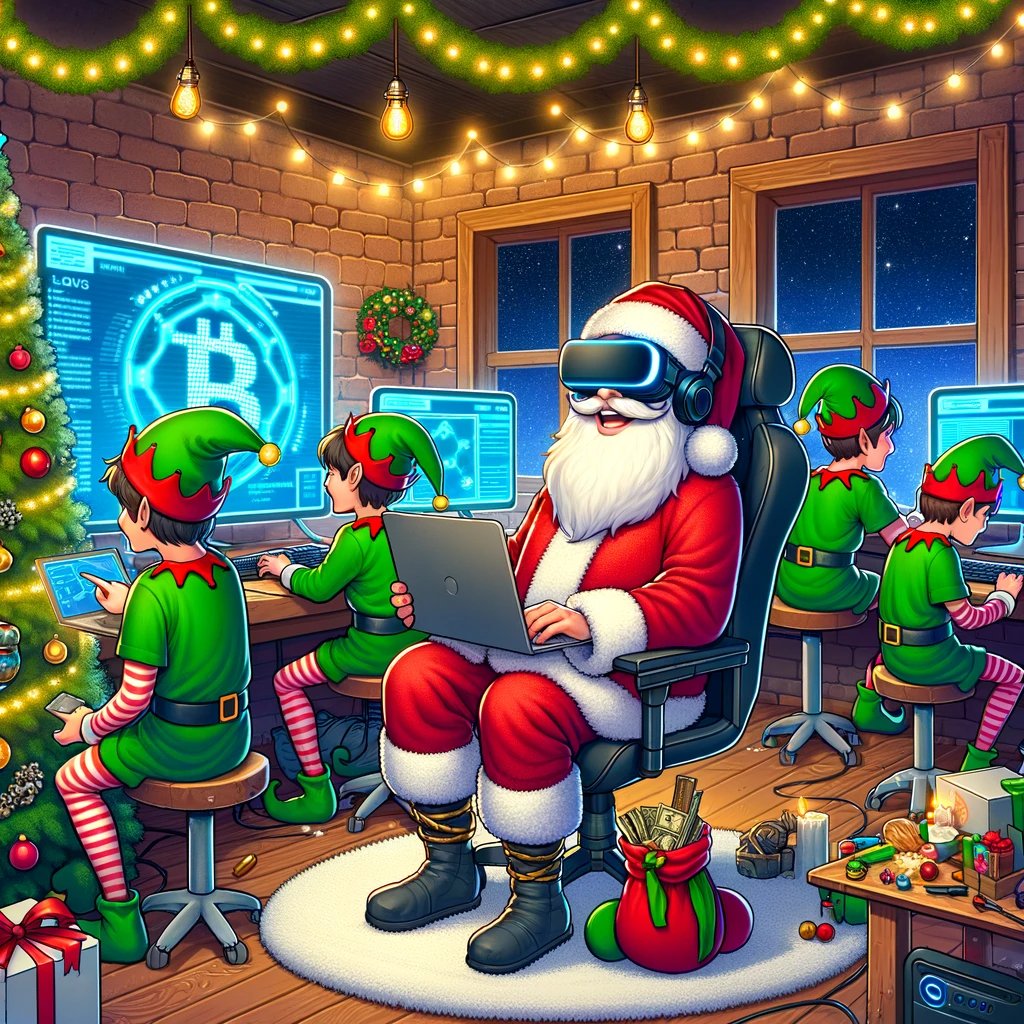 _GClub's tweet image. Santa&apos;s workshop just got an upgrade from Web2 to Web3 gaming! 🎄🎮 Elves ditching the old school games for blockchain and VR. Next up: Reindeer Racing in the Metaverse! 

#FromWeb2ToWeb3 #Gclub #Web3gaming