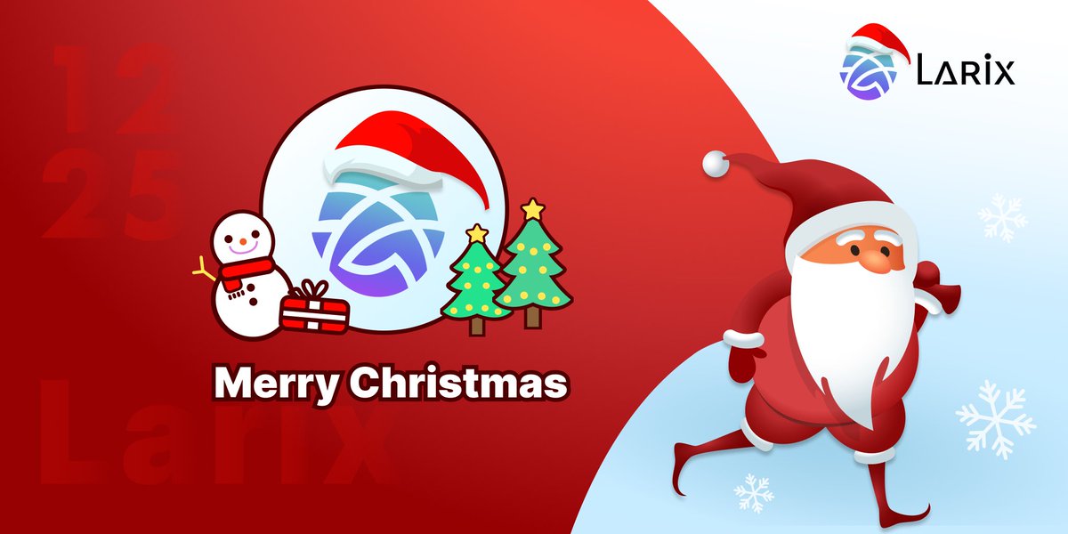 🌲 Embracing the magic of the season with LARIX on Solana! 
🌟 Wishing our incredible community a Merry Christmas filled with innovation, growth, and blockchain joy. May the holidays spark new possibilities for a brighter decentralized future! #LARIXChristmas #SolanaEcosystem