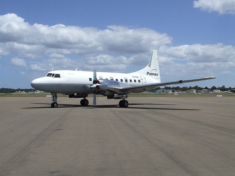 Convair 580 operated by the Australian arm of New Zealand airline Pionair. 

This example was converted from a CV-340