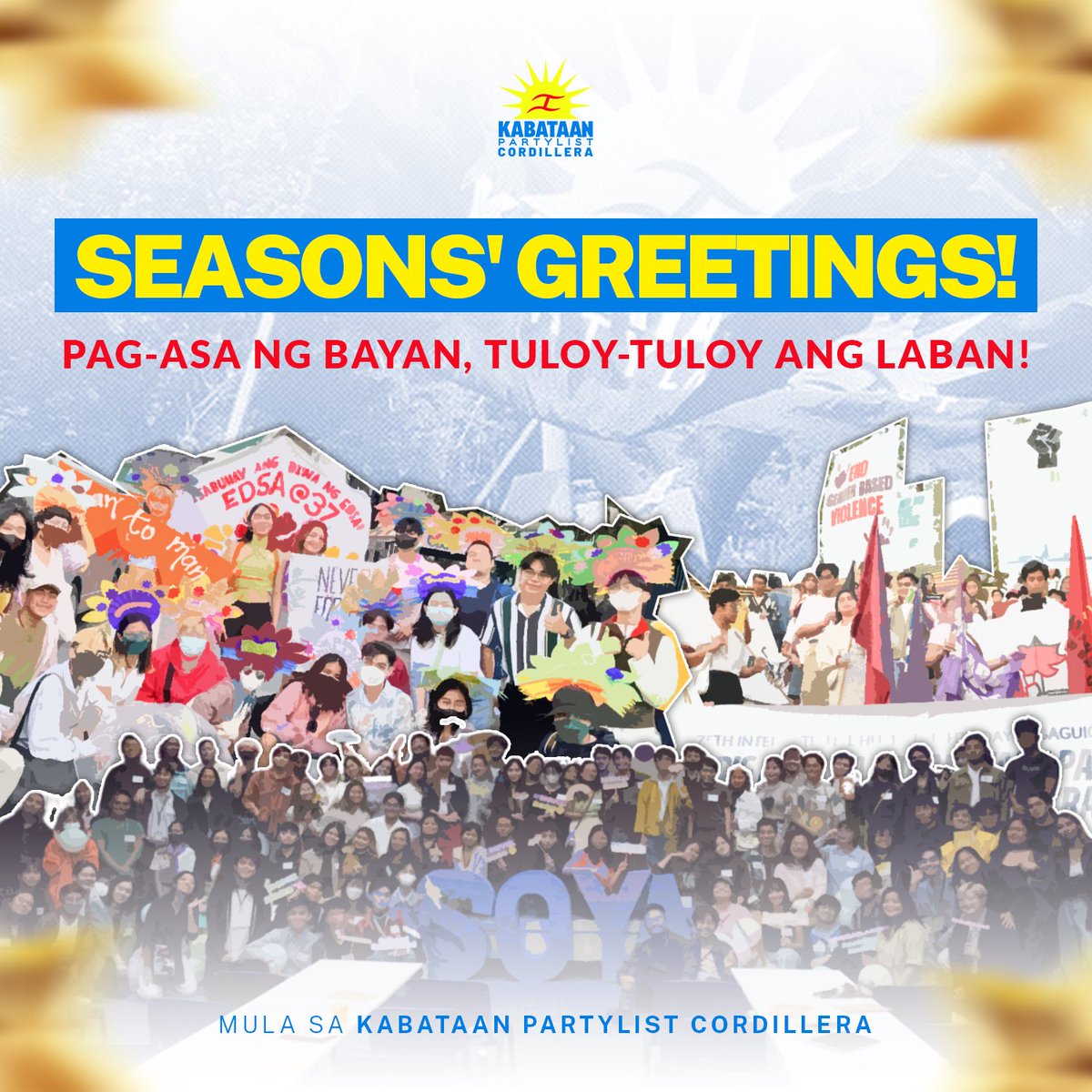 To the youth of Cordillera, thank you for your continuing support in our assertion for quality education, human rights, and social justice. Let us find our strength from each other this season of giving. See you all next year! Pag-asa ng bayan, tuloy-tuloy ang laban!