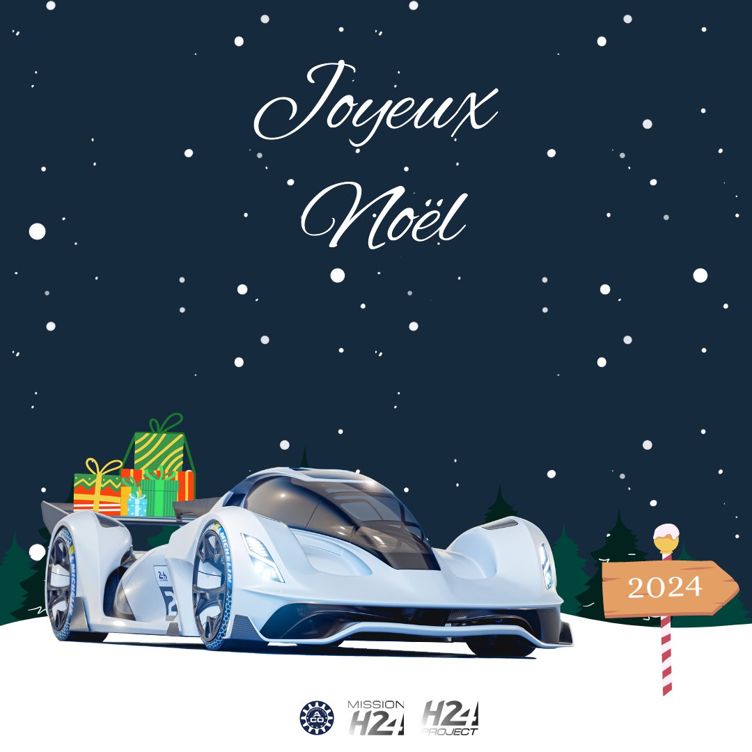 MissionH24's tweet photo. L'équipe MissionH24 vous souhaite de belles fêtes de fin d'année et vous donne rendez-vous en 2024 ! ✨🎄

#MissionH24 #ACO #H24Project #Hydrogen #Prototype #FutureofMobility #SustainableMotorsport #HappyNewYear2024 #MerryXmas https://t.co/CHNq2pMbFm