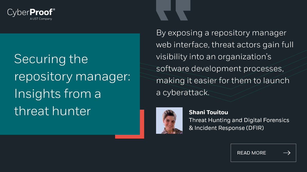 cyberproofinc's tweet image. Discover how to protect your code repositories in our latest blog! Learn from a CyberProof Threat Hunting and DFIR Expert’s experience about identifying and securing exposed repositories. ➡️ hubs.ly/Q02dFz400 #ThreatHunting #CodeRepository #cybersecurity