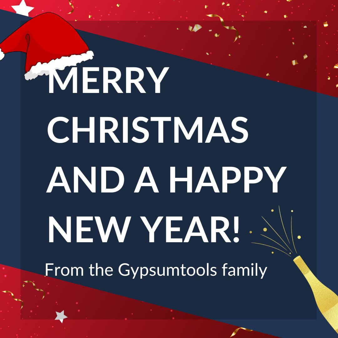 Gypsumtools's tweet photo. Merry Christmas and a Happy New Year everyone! 🎁 🎄 🎅 

 #newyear #christmas #drylining #drywall #tapingtools https://t.co/71438nv7WY