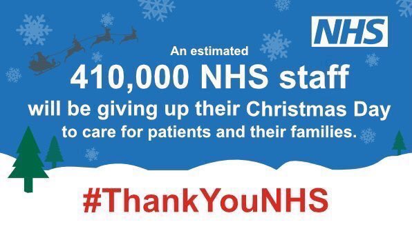 An estimated 410,000 NHS staff are giving up their Christmas Day to care for patients and their families. 

Thank you to them all! 

#MerryChristmas #ThankYouNHS
