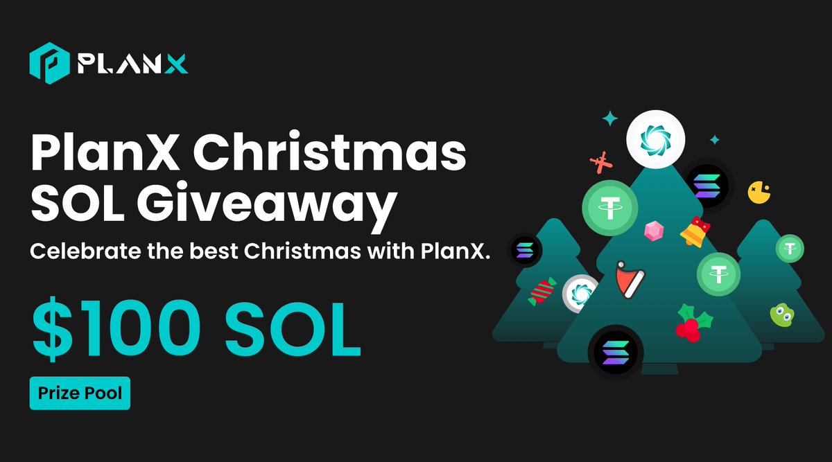 Merry Christmas, #PlanX will #airdrop $100 worth of #Solana token

🎄🎅Here are tasks:
1⃣Follow <a href="/PlanX_DEX/">PlanX</a> 
2⃣RT &amp; Like
3⃣Join t.me/planx_dex
4⃣Leave your sol address and your favorite sol #meme  in the comments section $SILLy $ANALOS $BONK $KNOB