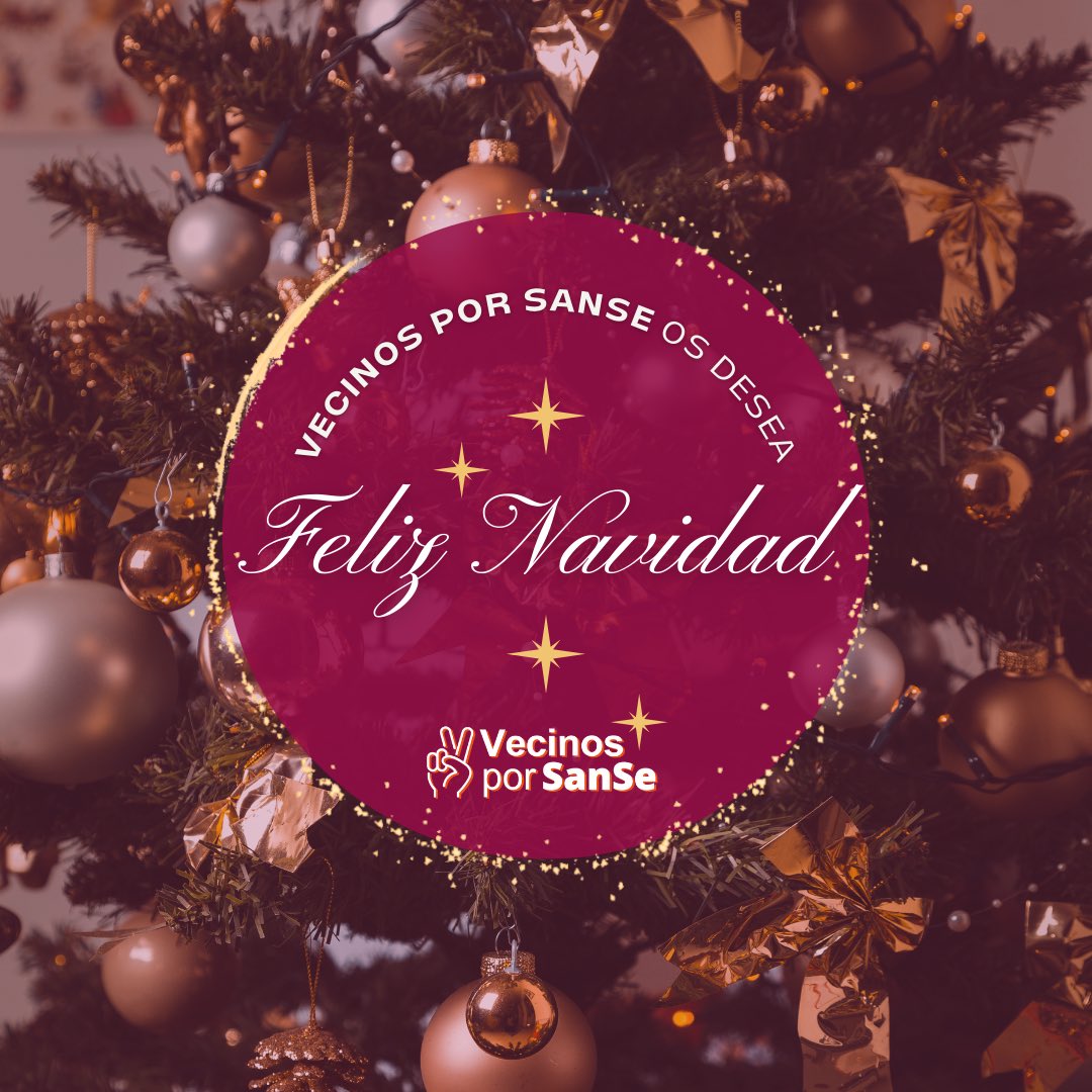 ¡Vecinos por SanSe os desea una #FelizNavidad! ✨

🎄Recordad que el mejor de los regalos alrededor de cualquier árbol son las personas que tenemos al lado ♥️

¡Felices fiestas, #SanSe! 🎊 

#25diciembre