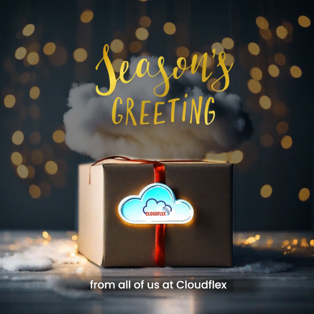 Wishing you a cloud-filled holiday season and a New Year that's as seamless and efficient as our cloud services. Season's Greetings from the Cloudflex team!

#CloudyGreetings #FlexingHolidayTech #SeasonsInSync #CloudMagic #TechCheer #CloudflexWishes #cloudflexng