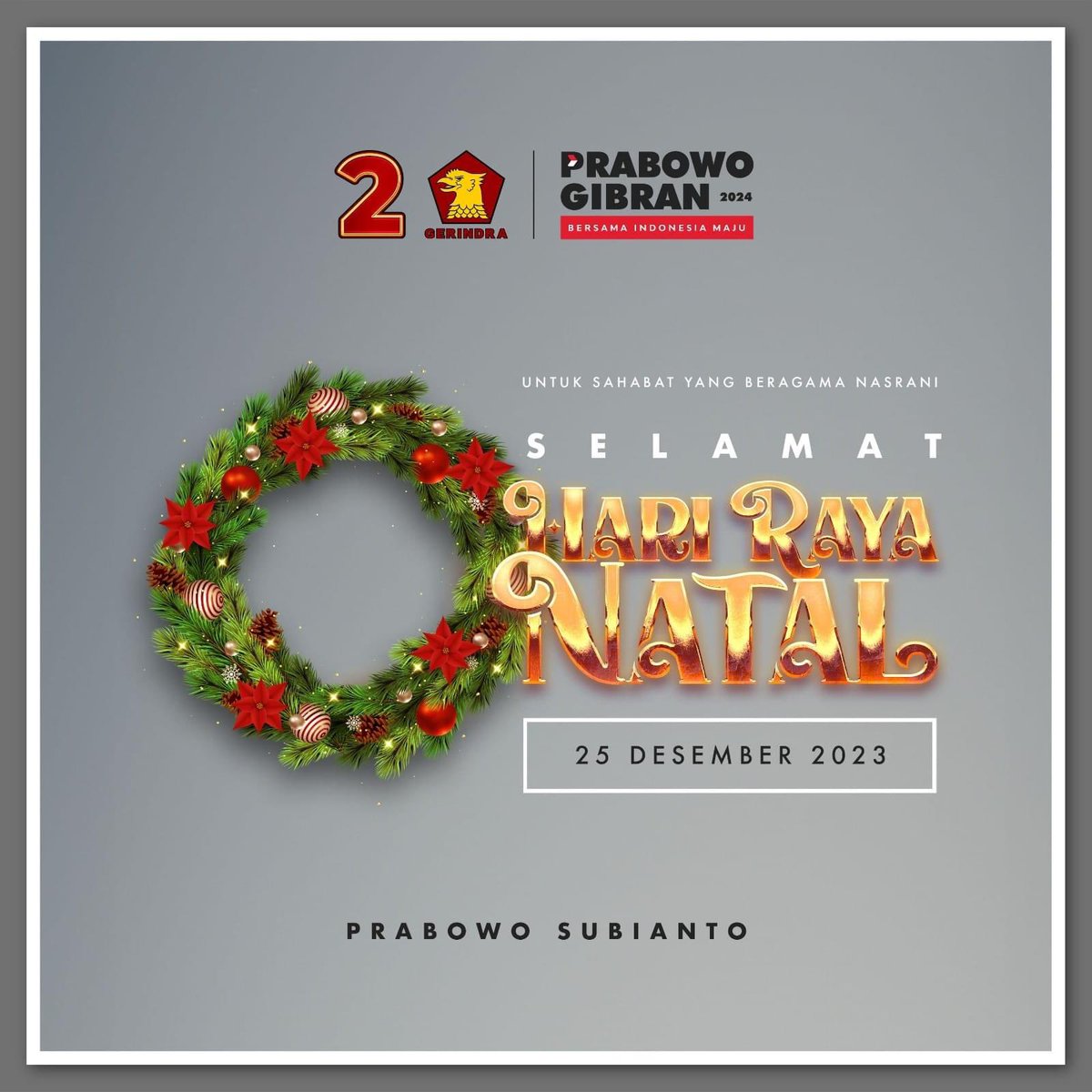 Prabowo Subianto tweet media