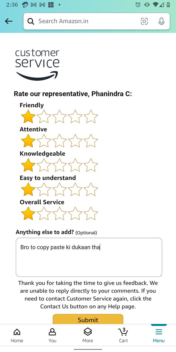 izerpermanente's tweet photo. WOW!I just had a whole conversation with @AmazonHelp @amazonIN on their app, and the only proof remaining is the couple screenshots I took before they CLEARED IT ALL. ANY MORE PROOF OF FRAUDULENT CONDUCT NEEDED? @JaagoGrahak @jaagograhakjago @DARPG_GoI @darpgseva @CTATech https://t.co/rSjZku08Y2