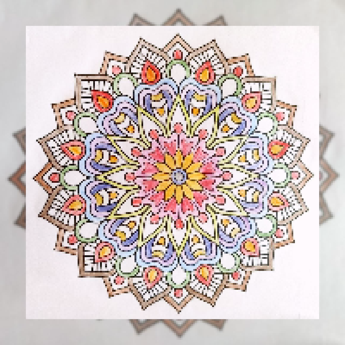 Collection : pixel Magic Circle 
Edition :1
Value :1.00ꜩ
Objkt Address:
objkt.com/collection/KT1…
From a psychological perspective the Mandala Magic Circle is known as a regulating symbol that can help you achieve peace and balance in life.
#NFTs
#NFTArtists #Artist 
#NFTcollector