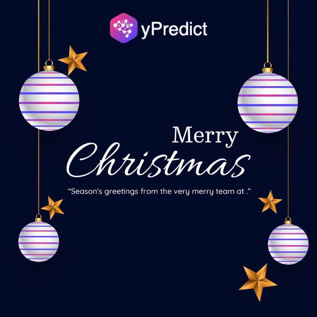 yPredictT's tweet image. 🎄 Merry Christmas from the yPredict team! 🎅✨ Wishing you all a day filled with joy, love. May your predictions be accurate and your celebrations be full of laughter. Cheers to a festive season and a Happy New Year ahead! 🎁🥂 #ChristmasMagic #DataDelight #HappyHolidays