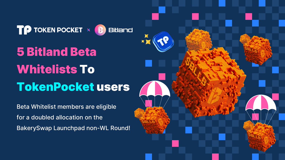 TokenPocket (@tokenpocket_tp) on Twitter photo ✨ We are thrilled to join <a href="/Bitland_zone/">BitLand</a>, the first #Bitcoin social Metaverse driven by AI.
👉We gonna choose 5 Winners to win 5 Beta #Whitelist spots of #Bitland! (EVM Address)
Tasks:
✅ Follow <a href="/Bitland_zone/">BitLand</a> + <a href="/bakery_swap/">BakerySwap</a> + <a href="/TokenPocket_TP/">TokenPocket</a>
✅ Like+RT+tag 3 friends
✅ Visit ✨ We are thrilled to join <a href="/Bitland_zone/">BitLand</a>, the first #Bitcoin social Metaverse driven by AI.
👉We gonna choose 5 Winners to win 5 Beta #Whitelist spots of #Bitland! (EVM Address)
Tasks:
✅ Follow <a href="/Bitland_zone/">BitLand</a> + <a href="/bakery_swap/">BakerySwap</a> + <a href="/TokenPocket_TP/">TokenPocket</a>
✅ Like+RT+tag 3 friends
✅ Visit