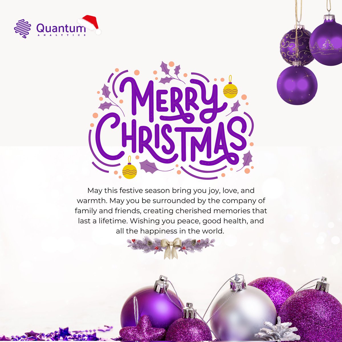 quantumanalyst's tweet photo. Wishing you a very merry Christmas, filled with peace, love, and joy.  May your days be merry and bright as you celebrate the season with family and friends. 

 Let the spirit of the holidays fill your heart with gratitude, and may the new year bring you happiness and prosperity. 

From all of us here at Quantum Analytics, we wish you a happy holiday season and a wonderful new year. 

#christmas #merrychristmas #holidayseason #seasonofjoy #jinglebells