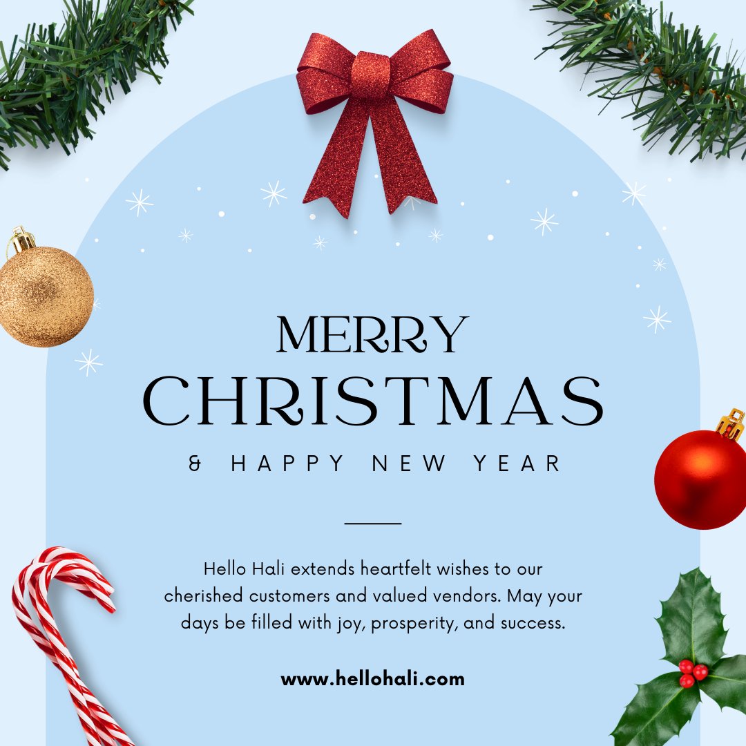 Hello Hali extends heartfelt wishes to our cherished customers and valued vendors. May your days be filled with joy, prosperity, and success. Thank you for being a vital part of our journey. Happy holidays and a wonderful New Year ahead!
